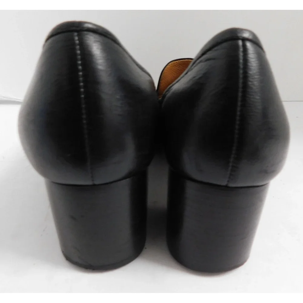 Tory Burch Jessa Heeled Loafer Perfect Black Leather 55MM $358rt sz 8M
